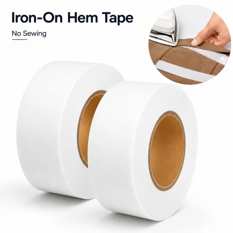 Fusible Bonding Fusing Tape, Hot Melt Non-Woven Double-Sided Adhesive, Hemming Repair Supplies, 0.78 Inch X 70 Yards, No Sewing Needed