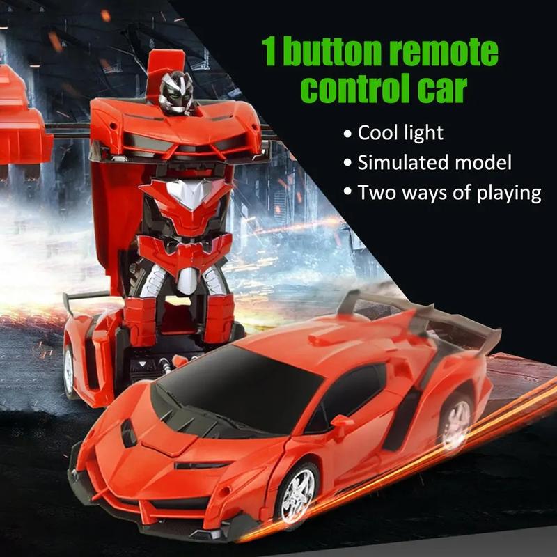 Kids Transforming RC Car Robot Sports Car 2 in 1 Deformation Toy with Remote Control for  Age 3+ 4-7 8-12 boy Robot with Remote Control Rechargeable Alloy Cyber-Truck Transformable Mini Forklift Dual-Tire Drift High-Speed LED Off-Road