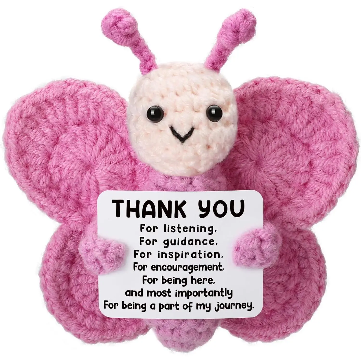 Retirement Gifts for Women Coworker Teacher, Handmade Crochet Butterfly with Thank You Sign, Appreciation Farewell Keepsake for Female Coworker Mentor Teacher