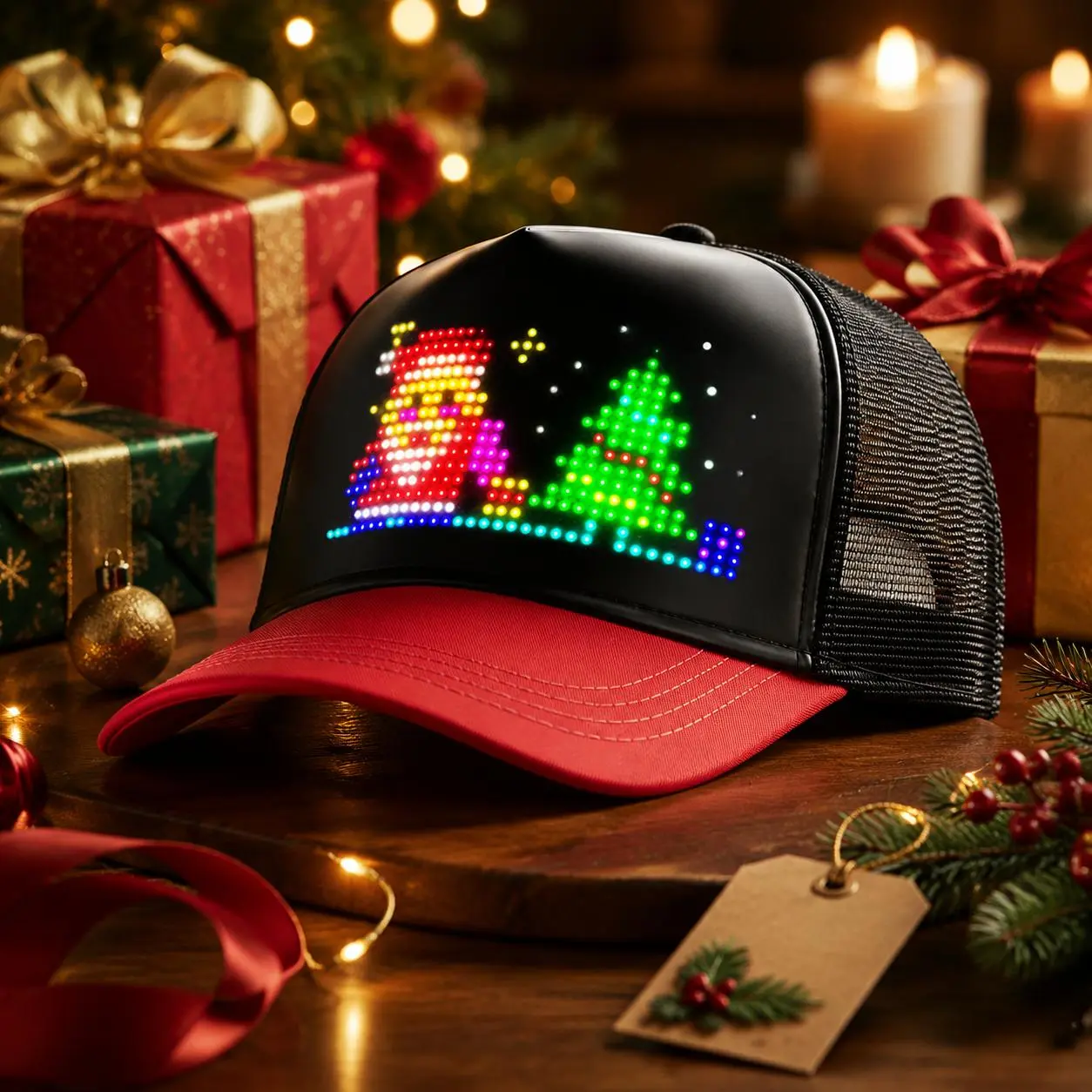 Smart LED Baseball Cap Bluetooth App Controlled Programmable Scrolling Message Hat Custom RGB Luminous Snapback for Party Festival