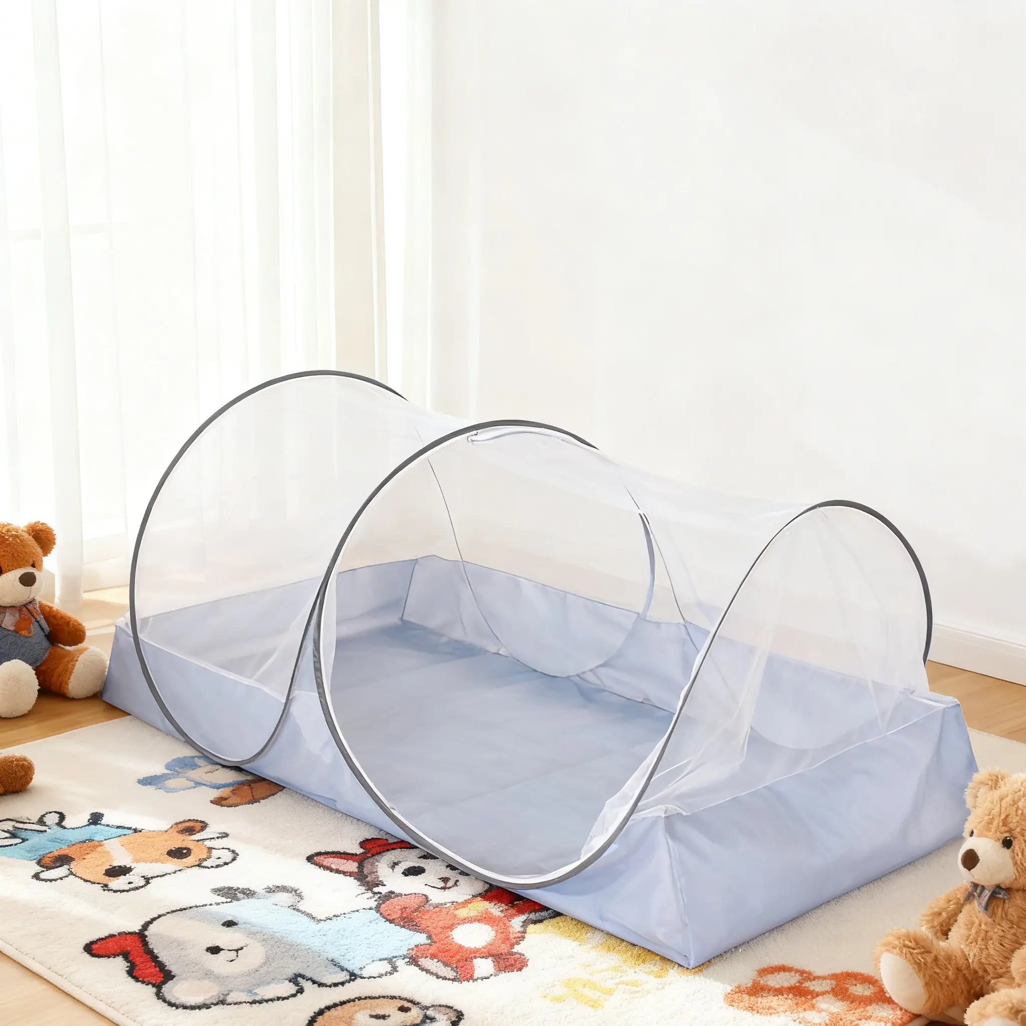 Pop Up Bed Mosquito Proof Net Portable No Installation for Home Outdoor Camping Tent 200x100x73cm Space Capsule Style