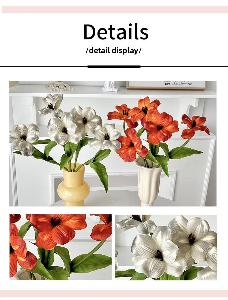 High-Quality PU Feel Brownie Tulip Artificial Flower Living Room Home Decoration Wedding Hall Floral Photography Prop