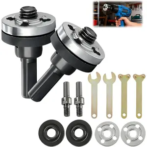 10-Piece Conversion Angle Grinder Adapter Connecting Rod Kit Suitable for Electric Drill, Angle Grinder Tool Drill Mandrel Adapter with Replacement Grinder Flange Nut and Wrench Conversion Tool (10mm)