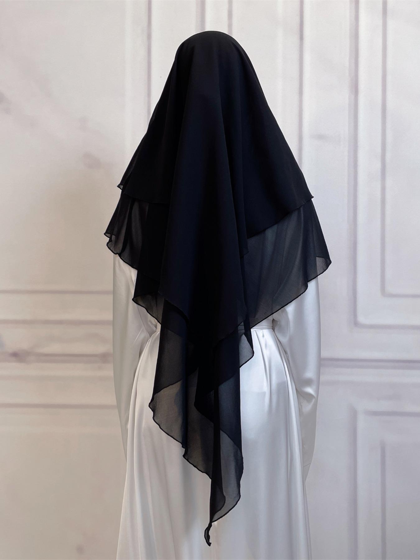 16 Colors Short Chiffon Khimar, Muslim Fashion High-Quality Fabric, Suitable for Adults and Kids, Essential Wear for All Seasons