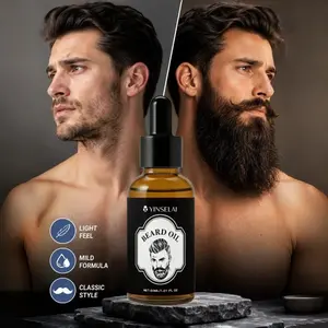 Men's Beard Thickening Essence, 30ML Hydrating, Mild Formula, Instantly Fuller & Denser, Ideal for Mustache & Goat Beards, Perfect Gift