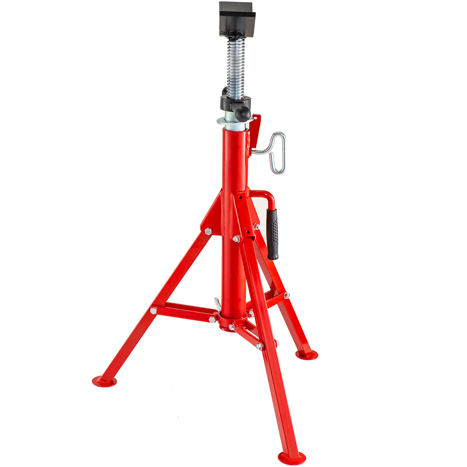 V Head Pipe Stand Adjustable Height 28-52 Inch, 2500 lbs/1134 kg Load Capacity, 1107 V-Head Voltage, Steel Construction, Folding Portable Pipe Stands 1/2 to 12 Inch Pipe Supporting