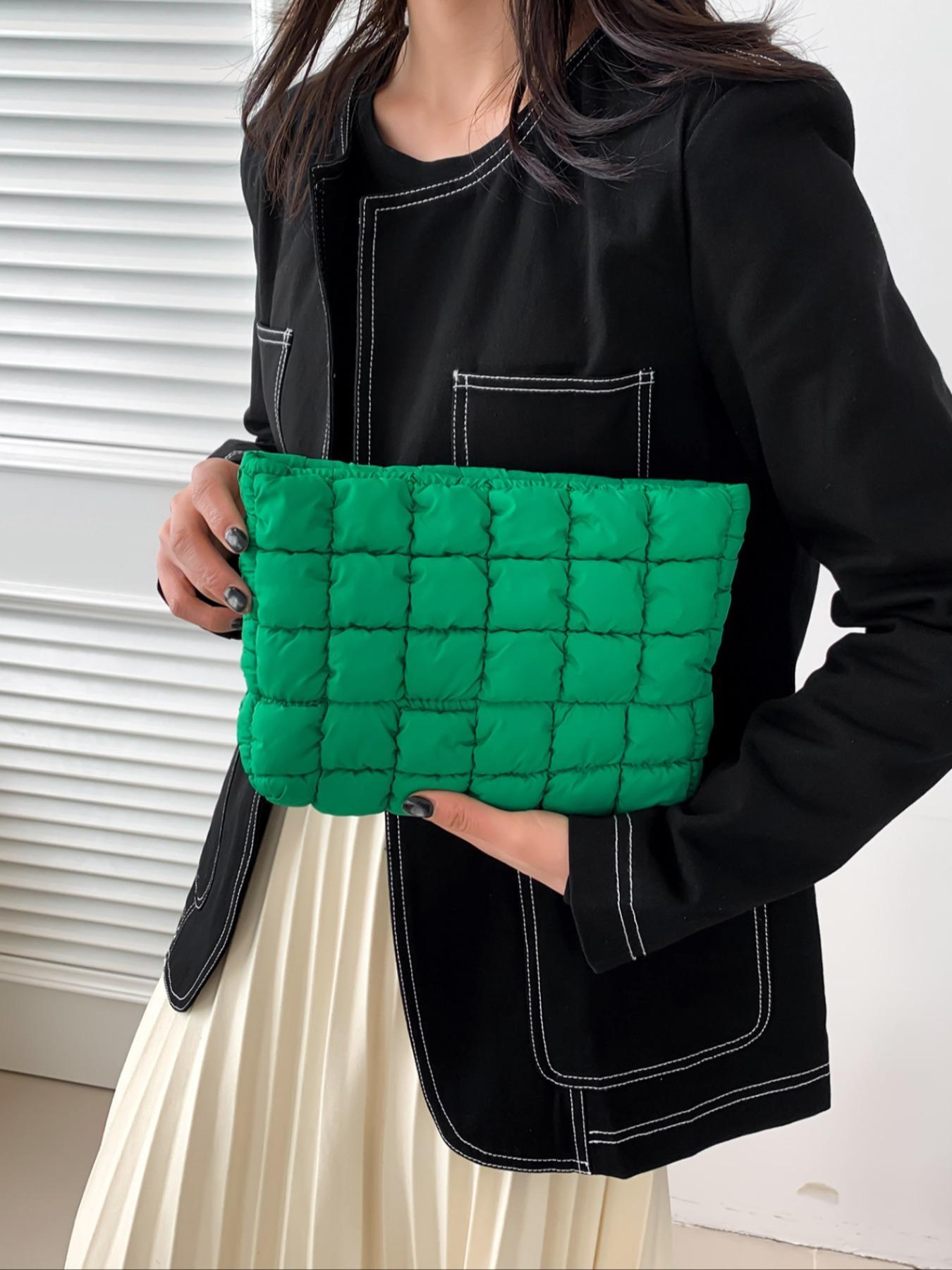 Large Capacity Quilted Design Clutch, Travel Storage Bag With Zipper, Perfect Christmas Gift Idea, Quilted Purse