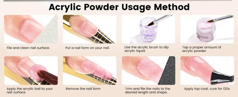 Acrylic Nail Kit for Beginners: Monomer Acrylic Nail Liquid Powder with Practice Hand U V Light Drill French Tips for Nail Starters with Everything Home Salon Gift Set (White)