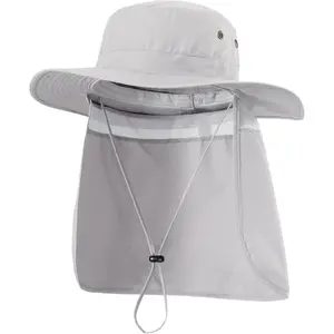 UPF50 Mens Sun Hat with  Flap Quick Dry UV Protection Cap Womens Wide Brim Fishing Hat  Flap Beach Garden