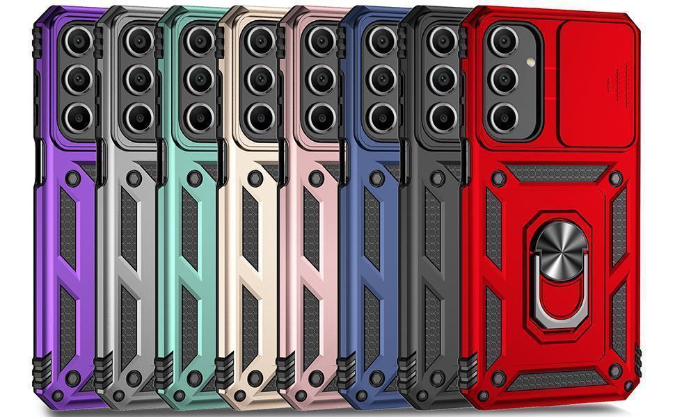 for Samsung Galaxy A16 5G Case with Camera Lens Cover HD Screen Protector, Dual Layer Military-Grade Drop Tested Magnetic Ring Holder Kickstand Protective Phone Case for Samsung Galaxy A16 5G (Navy)