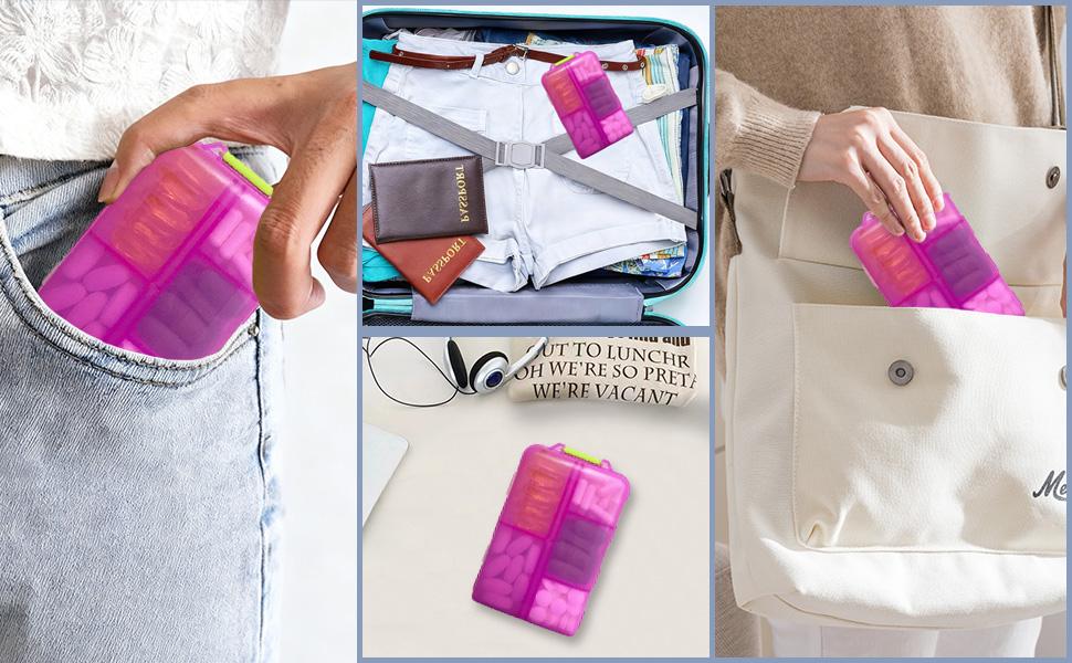 2026 New Extra-Large Pill Box with Medicine Labels, Travel Essentials, Daily Medicine Container, Mini Medicine Storage Box, 7-Day Pill Organizer (Pink) 2026 New Extra-Large Pill Box with Medicine Labels, Travel Essentials, Daily Medicine Container, Mini Medicine Storage Box, 7-Day Pill Organizer (Pink)