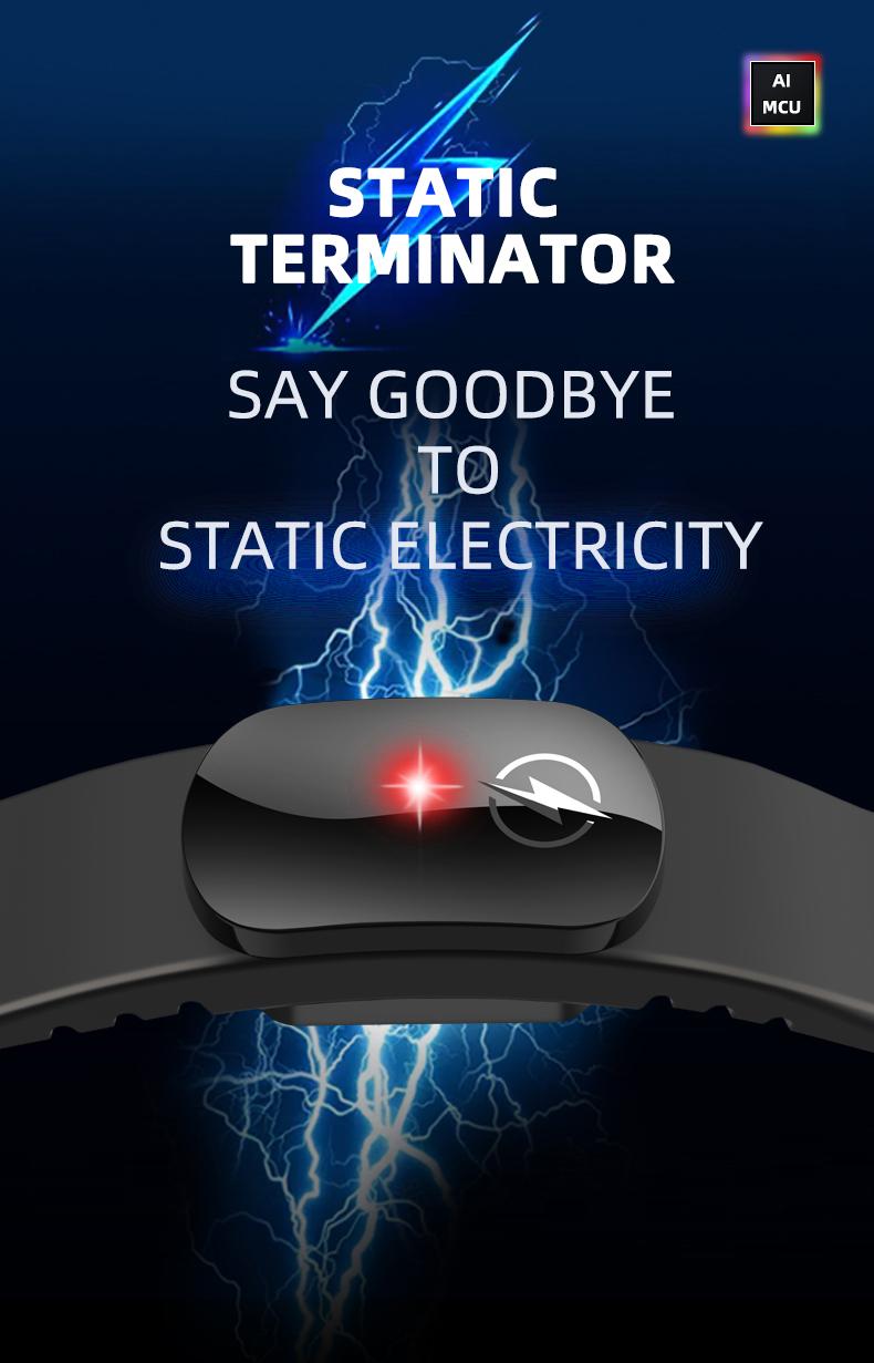 M12-SE Anti-static Silicone Bracelet for Men Women Fashion Waterproof Adjustable Winter Static Eliminator Wearable Wrist Strap