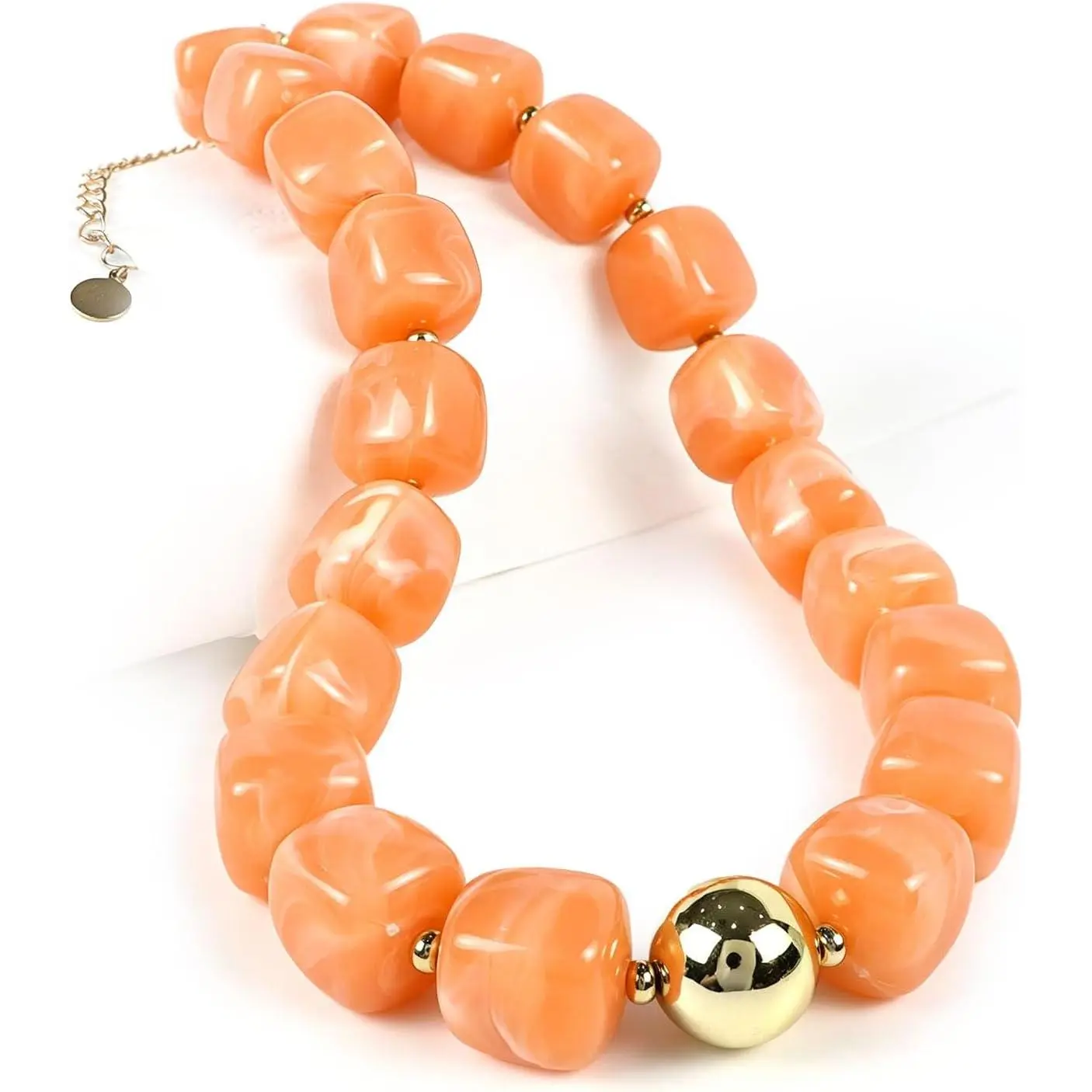 Chunky Beaded Necklaces for Women Colorful Square   Statement Choker Necklace Boho Summer Beach    Dainty Adjustable  Necklace Women Fashion Accessories
