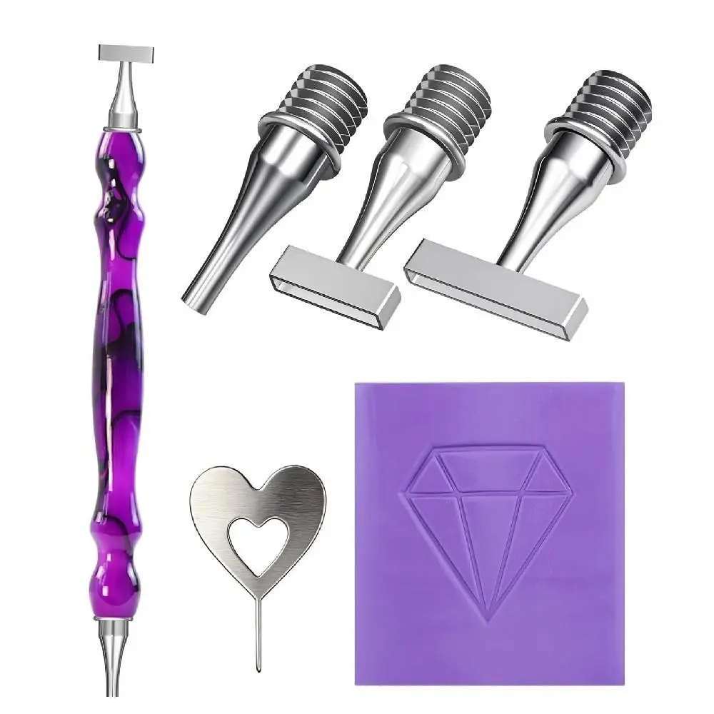 Diamond Painting Brush Set, Fine Steel Diamond Brushes with Strong Adhesive Tools, Ergonomic 5D Diamond Art Craft Supplies for Adults