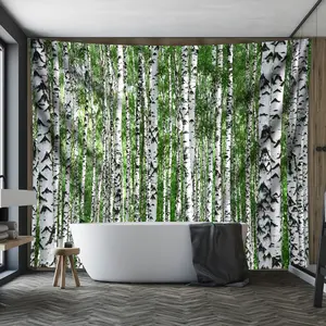 Forest Stripe Landscape Backdrop Rustic Nature Theme Tapestry Wall Hanging Photography Background for Bedroom Decor Cabin Party Home Room Event Supplies