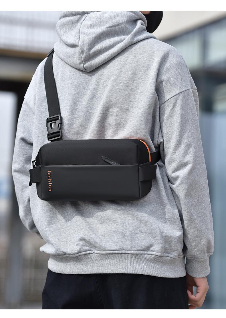 2026 New Trendy Cool Men's Bag, Crossbody Motorcycle Bag, Street Style Sports Car Crossbody Men's Bag, Waterproof Leather Chest Bag for Men