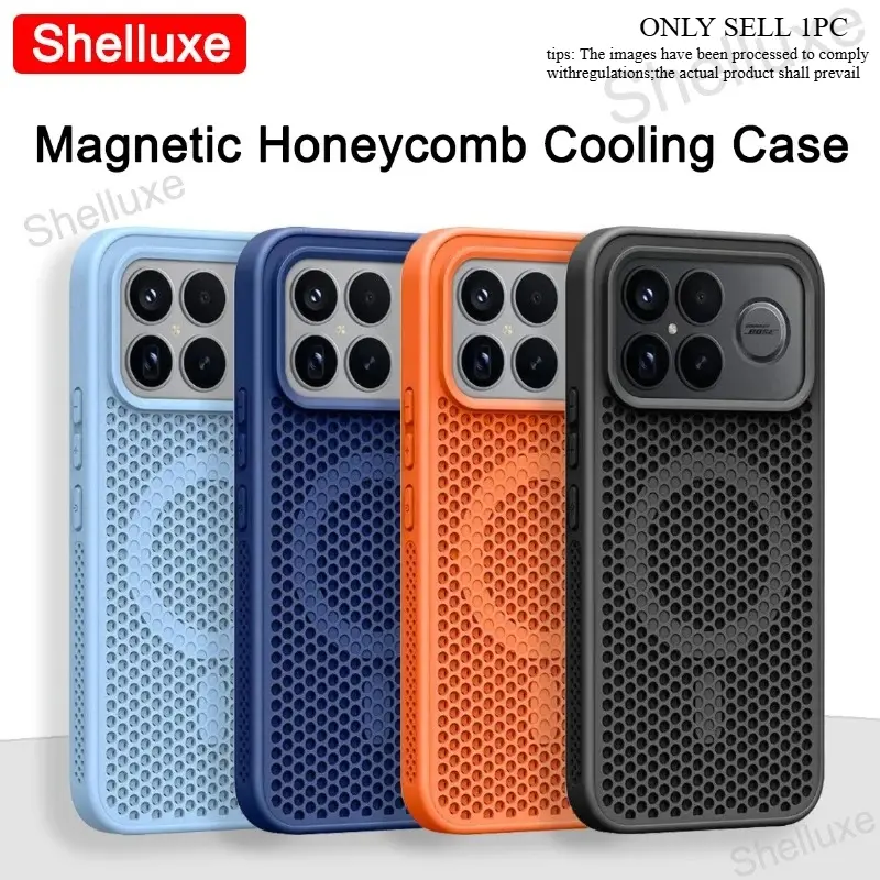 For PocoF8 Ultra Cooling Case Shelluxe Breathable Mesh PC Hard Cases For Xiaomi POCO F8 F7 Pro PocoF7 Ultra Magnetic Phone Cover