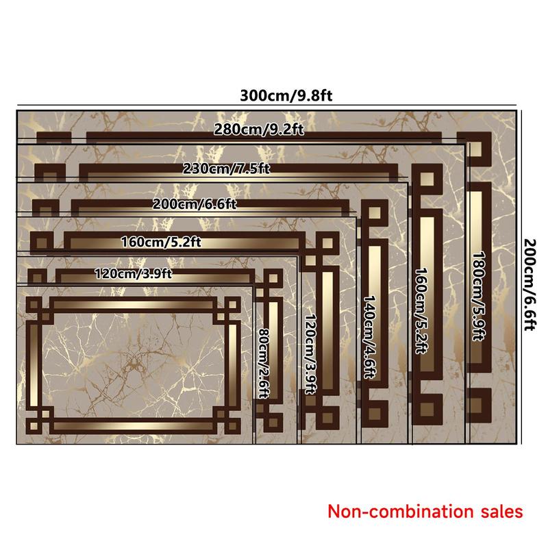 Marble Pattern Floor Mat, Non-slip Soft Decorative Modern Area Rug, Fashionable Home Decor Carpet for Living Room & Bedroom