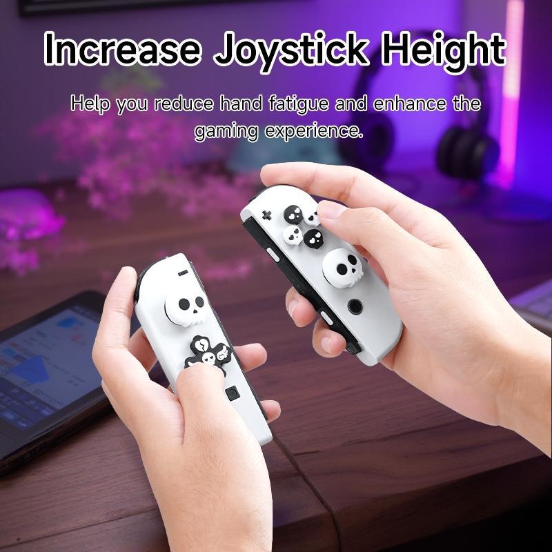 Creative Skull Pattern Game Controller Protective Case, Controller Design, 1 Set Game Controller Protector, Console Accessories for Nintendo Switch