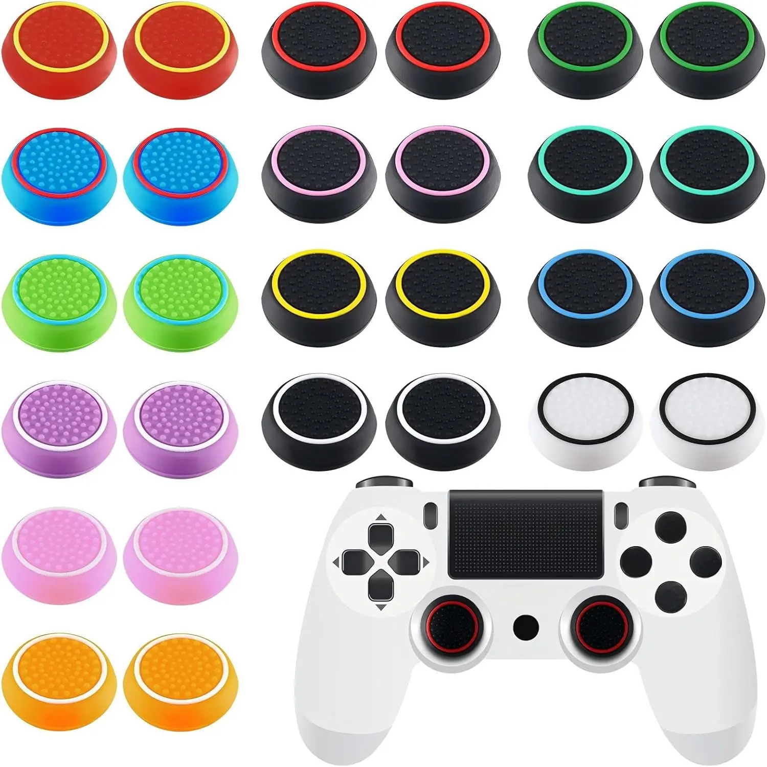 28 count Controller Thumb Grips Set, Joystick Caps, Thumb Grip Cover Joystick Button Caps Controller Assist  Accessories