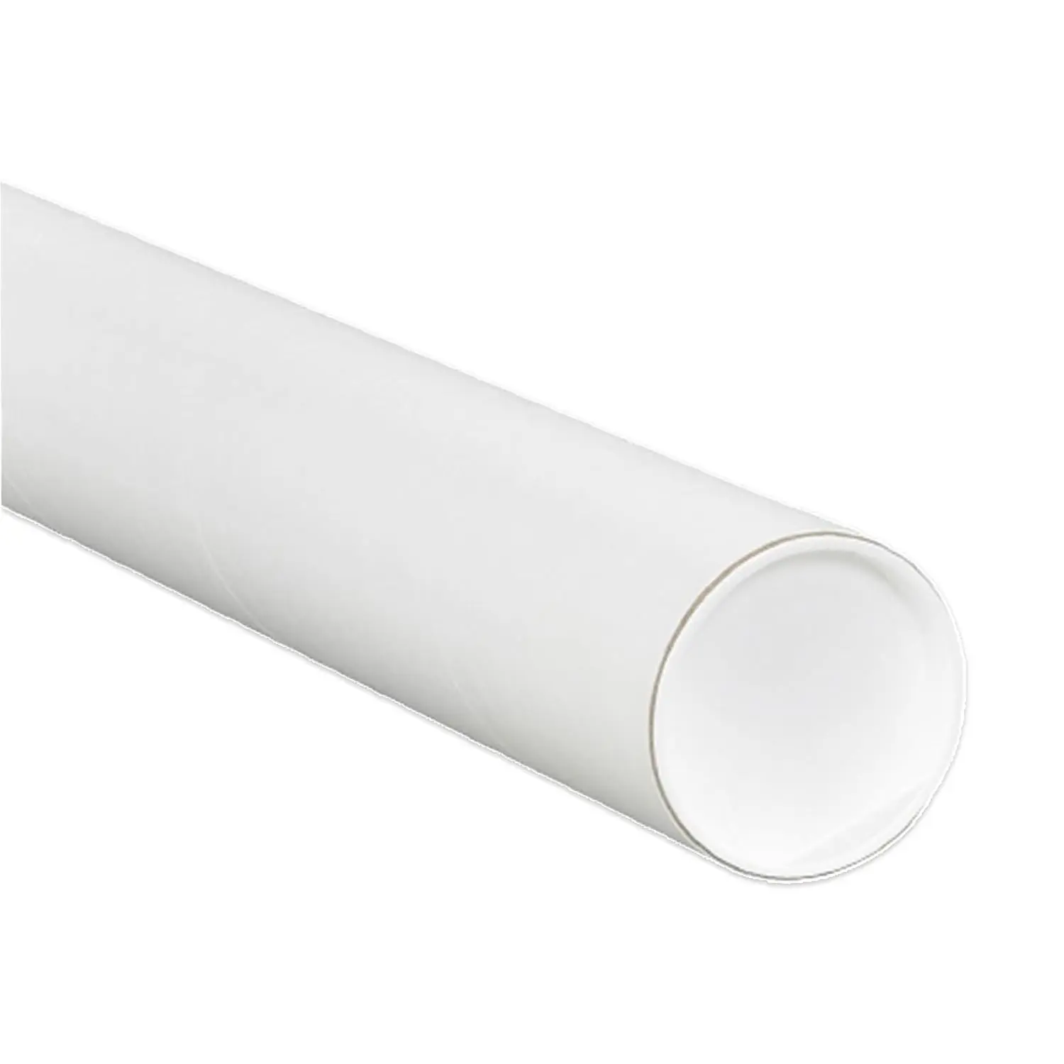 Heavy Duty Cardboard Mailing Tubes with End Caps, Pack of 24 - 18 x 3 Inch White Poster Tubes, Certified for Shipping, Holds up to 65 lbs, 3 Inches, 3-Ply Spiral Wound