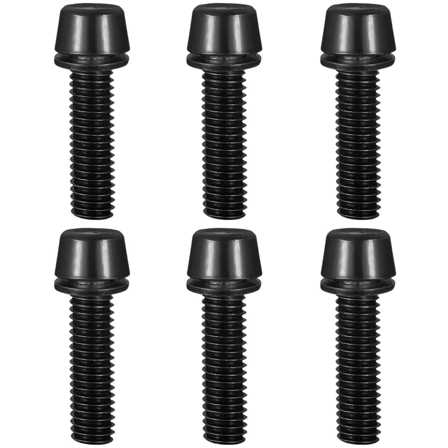 Stem  Color Allen Tapered  Steel Bolt with Washer Screw M5x18mm for Mountain ,RoadBike,BMX,Folding (Black)