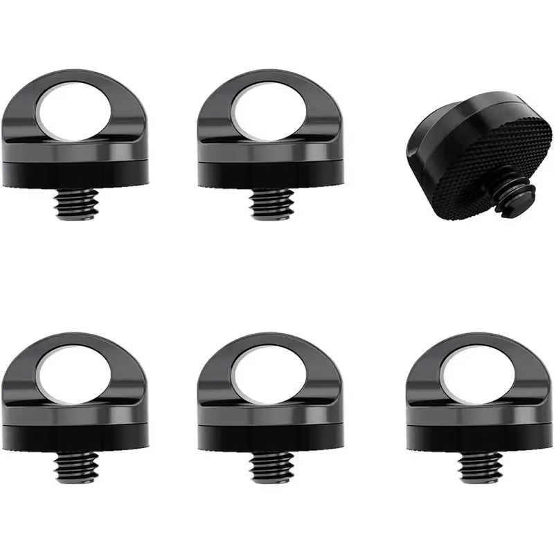 1/4" Camera Neck Strap Screw Holder, 1/4-20 Thread Camera Screws, Quick Install Camera Metal Screws, Suitable for Tripod DSLR Cameras, for Quick Release Wrist Strap, 6-Piece Set