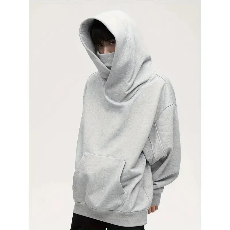 [Heavy Industry Oversize Hoodie] Heavy Industry Oversize Hoodie - Men's Plush American Style Ninja Function Pullover Novelty Hoodie Fabric Menswear