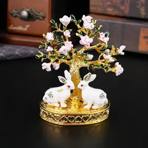 Cute Rabbit Jewelry Storage Box, Elegant Hand-Painted Enamel Decorative Design, Prevents Earrings Rings Loss, Aesthetic Girl Style Easter Treasure Item