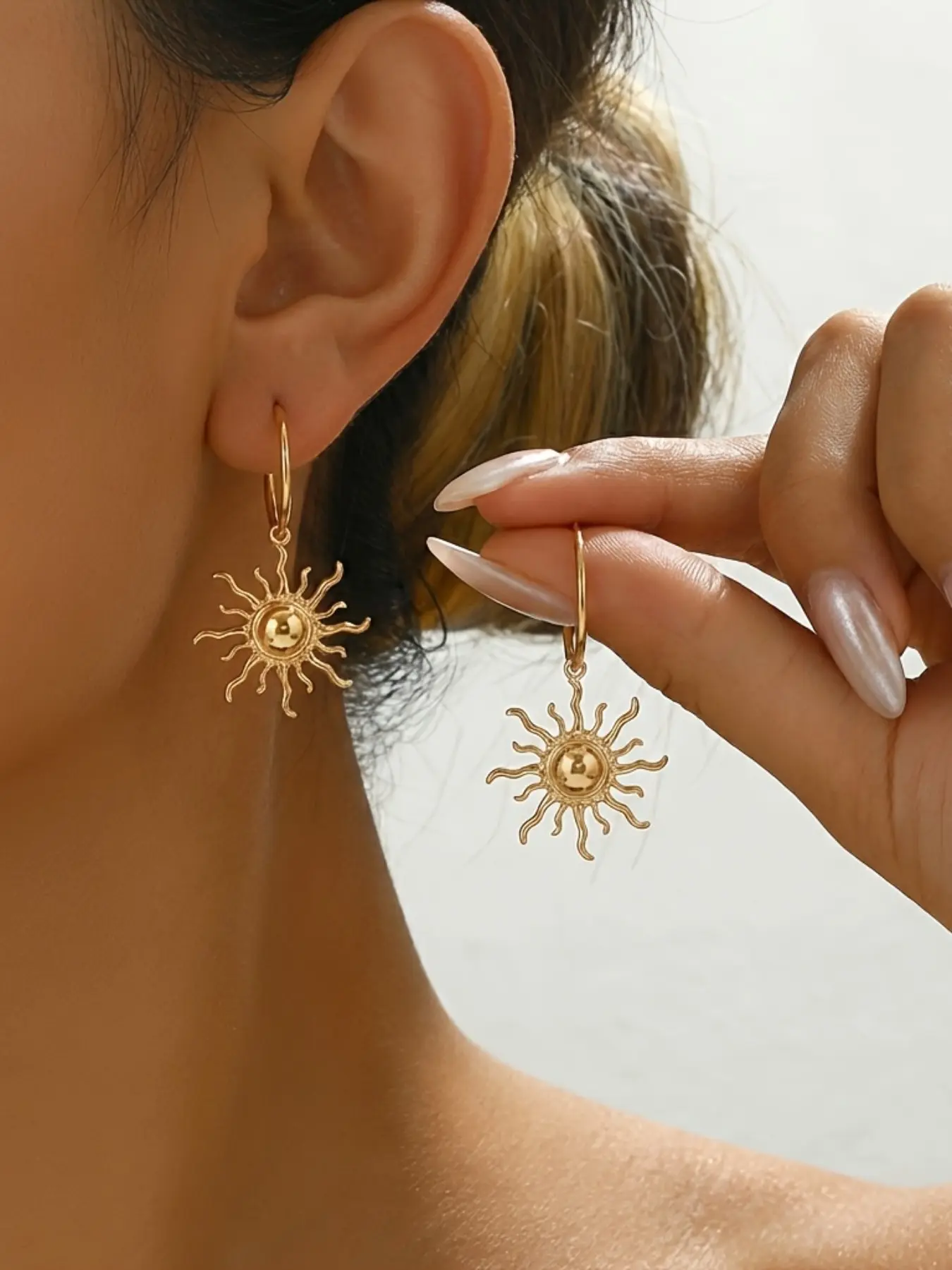 New Summer Spring Changeable Pendant Earrings, Fashion Simple Sunflower Design, Daily Wear, Party, Festival Gift