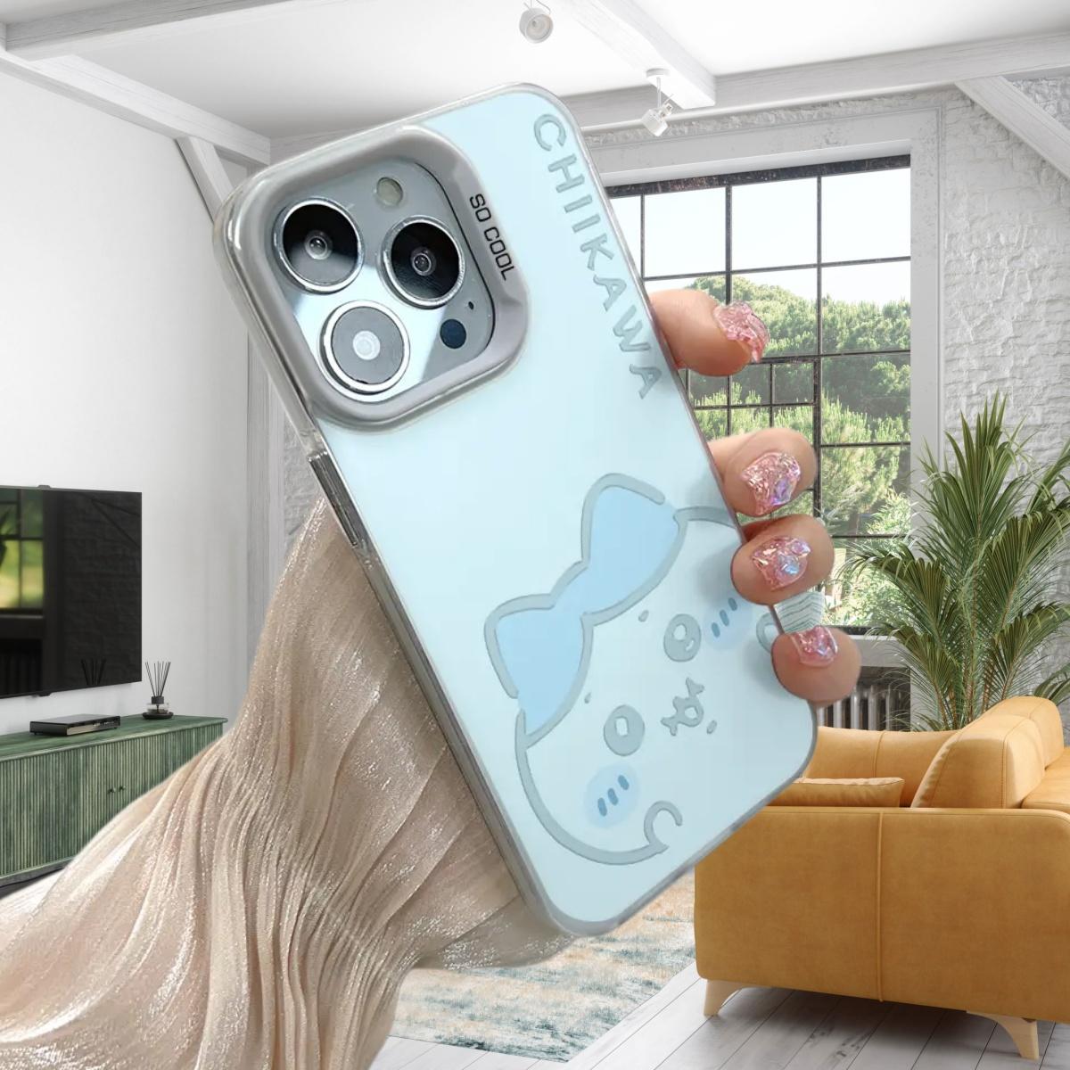 Cute Cartoon C-Chiikawa C-Couple Style Phone Case for iPhone 17 16 15 14 13 12 11 & Samsung S26 S25 S24 S23 S22 Plus Ultra, Fashion Design, Best Christmas Gift for Fans