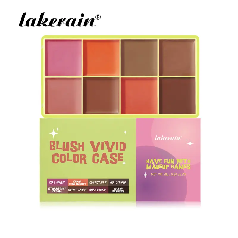 Lakerain All-in-One Blush, Highlighter & Contour Palette, Glam Face Palette, Sculpts and Brightens Contours for Eyes and Face, Available in 8 Shades, Suitable for All Skin Types