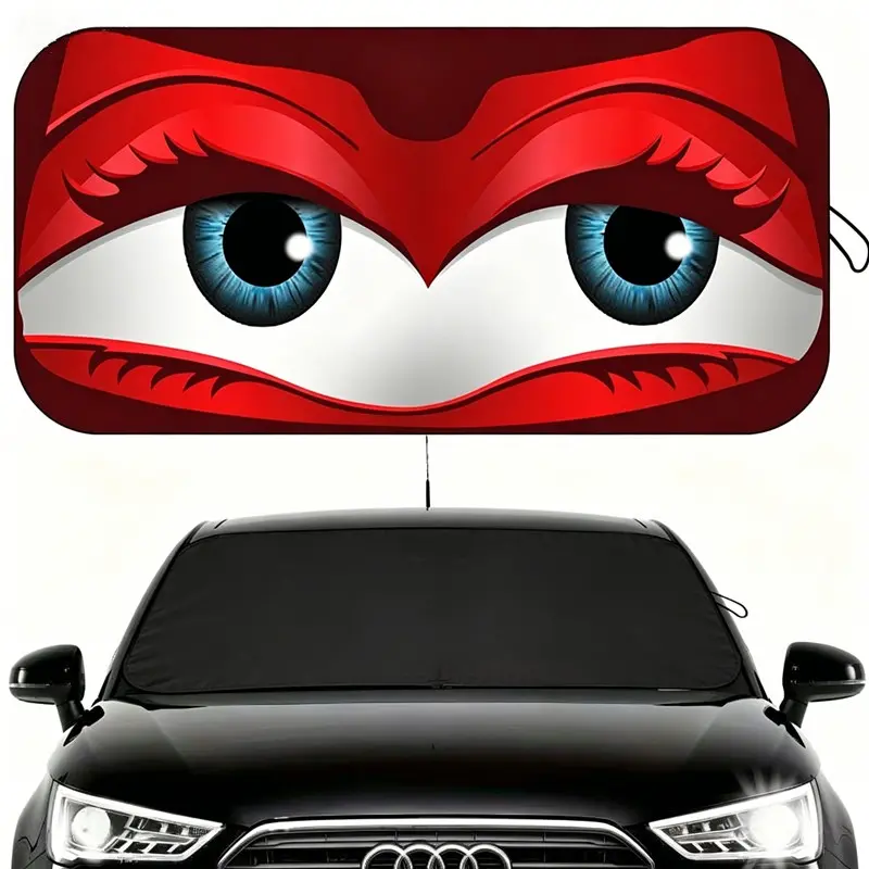 Car Sunshade Curtain for Front Windshield, Heat-Insulating Sun Blocker, Window Shade with UV Protection, Easy to Install
