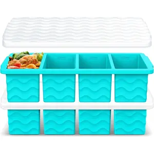 Silicone Freezer Molds for Soup with Lid – 1-Cup Soup Container Style Ice Cube Trays for Freezer, Meal Prep & Food Storage, Freeze 250mL/125mL Portions – 2 Pack