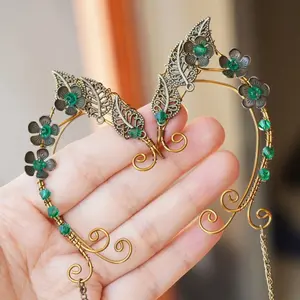 Vintage Forest Elf  Cuff | Viral Cottagecore Mushroom & Crystal  Wrap Magnetic Stainless Steel Stud Earrings Set screw back fake gauges heart lizard rook