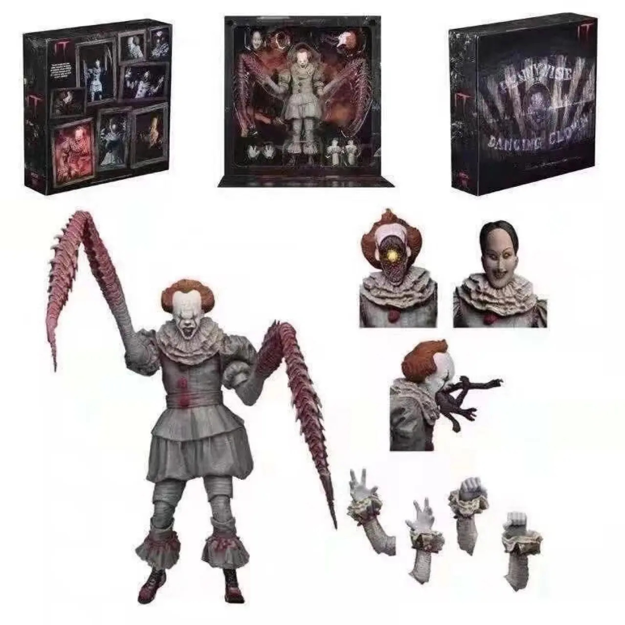 Neca Pennywise 2017 Dancing Clown Deluxe 7-Inch Jointed Action Figure, Collectible Model, Birthday Gift, Party Gift, Halloween Gift