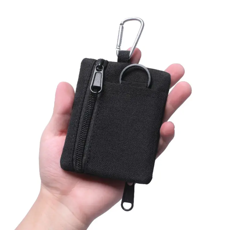 Outdoor Multifunctional Wallet, 1/2 Counts Mini Zipper Waist Bag, Casual Coin Purse, Mini Storage Bag for Outdoor Camping Hiking, Wallet Men, Zipper Wallet Design, Money Bags