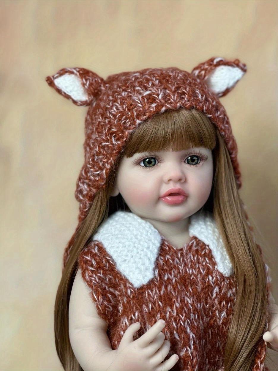 Lifelike Unisex Reborn Baby Doll - 55cm/22in, 1.4kg Full Soft Vinyl Full Body Princess Toddler Bebe, Princess Soft Dolls for 4-6 Years Old Kids, Birthday Present, Christmas Gift, Collectible Dolls, Cute Doll Collectible