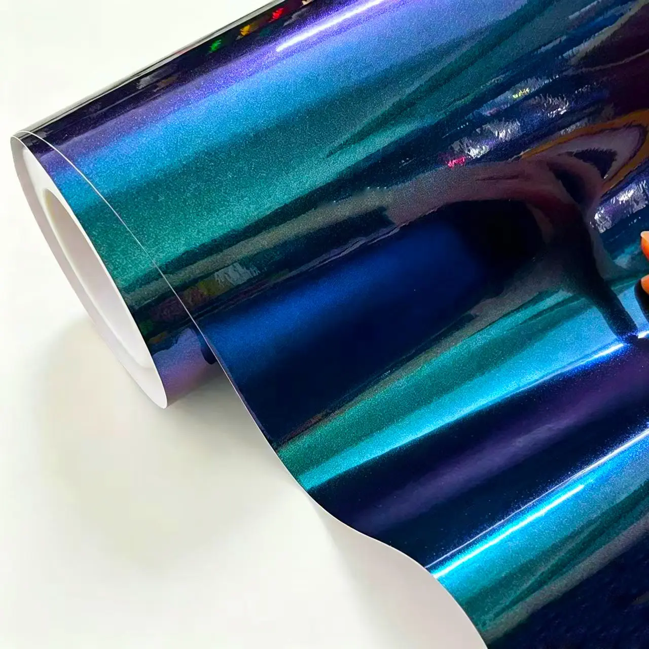 Ultra Glossy Purple Blue Pearl Glitter Metallic Chameleon Vinyl Wrap Film Car DIY Sticker Decal With Air Release Self Adhesive