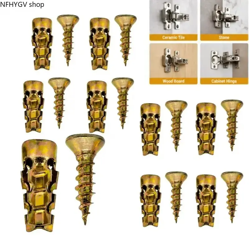 6*14mm Door Hinge Thread Repair Screws, 30/60Pcs Heavy Duty Expansion Wall Anchor Fix Kit, Durable Fastener Accessories For Stripped Thread Cabinet Tile Stone Partition Hinge Installation & Repair