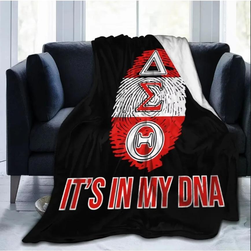 Delta Sigma Theta DST Sorority Blanket Ultra Soft Flannel Fleece Cozy Warm 3D Print Bedroom Couch Sofa Throw Bedding Tapestry Decor Decorative Throw Perfect Birthday Gift Christmas Gift for Sorority Members Viral Trending Greek Letter Aesthetic Style