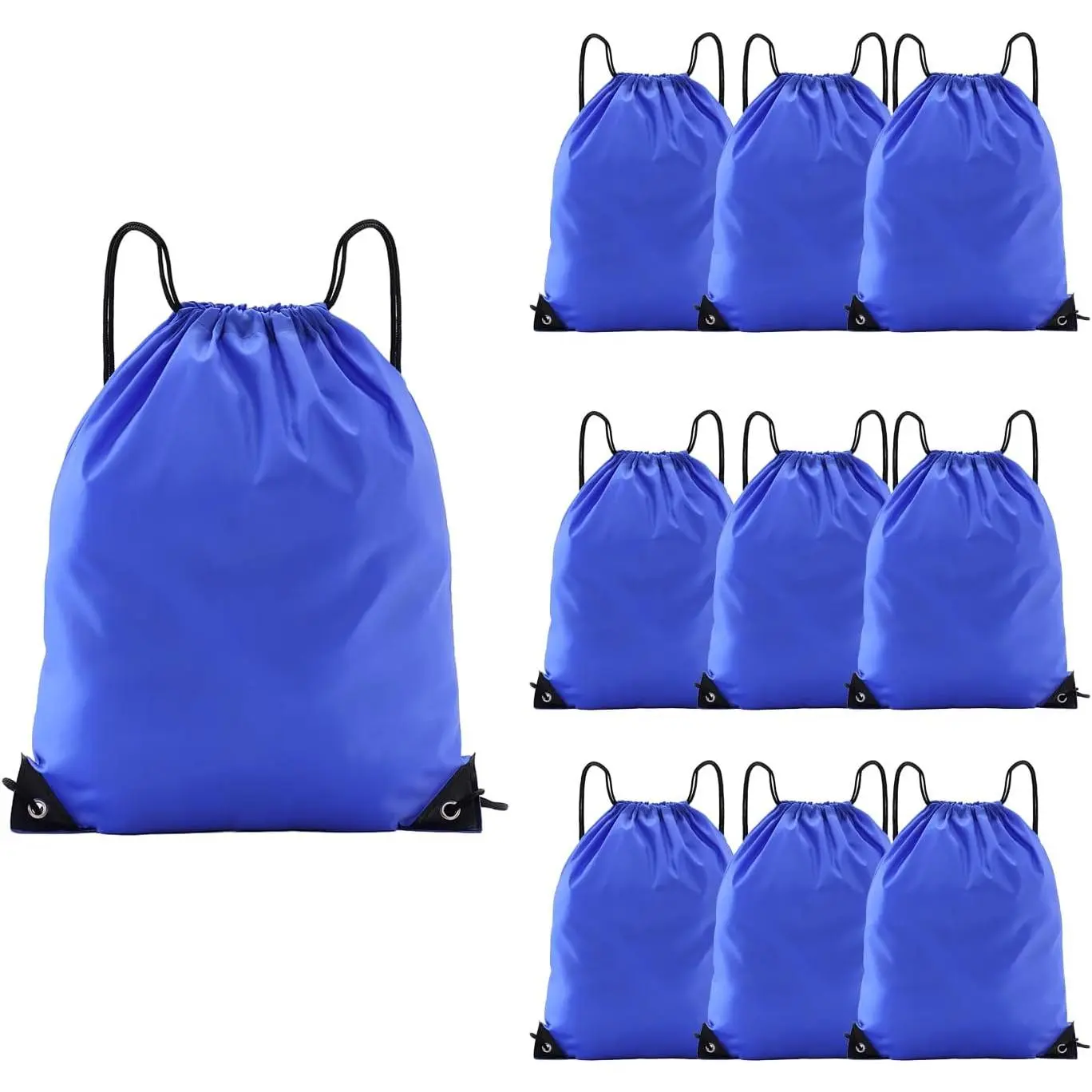 Drawstring Backpacks,10 Pack — Lightweight Drawstring Bags, Gym Sack for Sports, Daily Use & Travel (10, Blue)