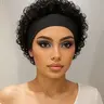 Women's Short Curly Hairband Wig, Human Hair, Suitable for Daily Wear, Perfect for Women, Easy to Use, Comfortable Fit, Curly Headband Wig #GLOBAL PICKS