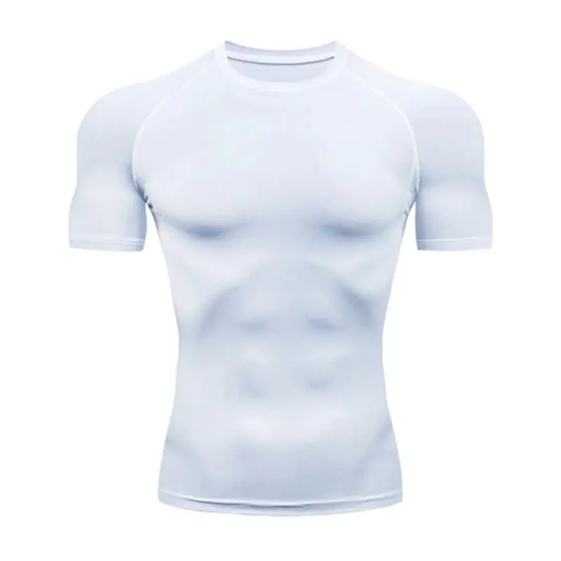 Men's Summer Exercise Trainning T-shirt High Quality Breathable Quick Dry Short Sleeved Top Marathon Gym Fitness Basketball Tees