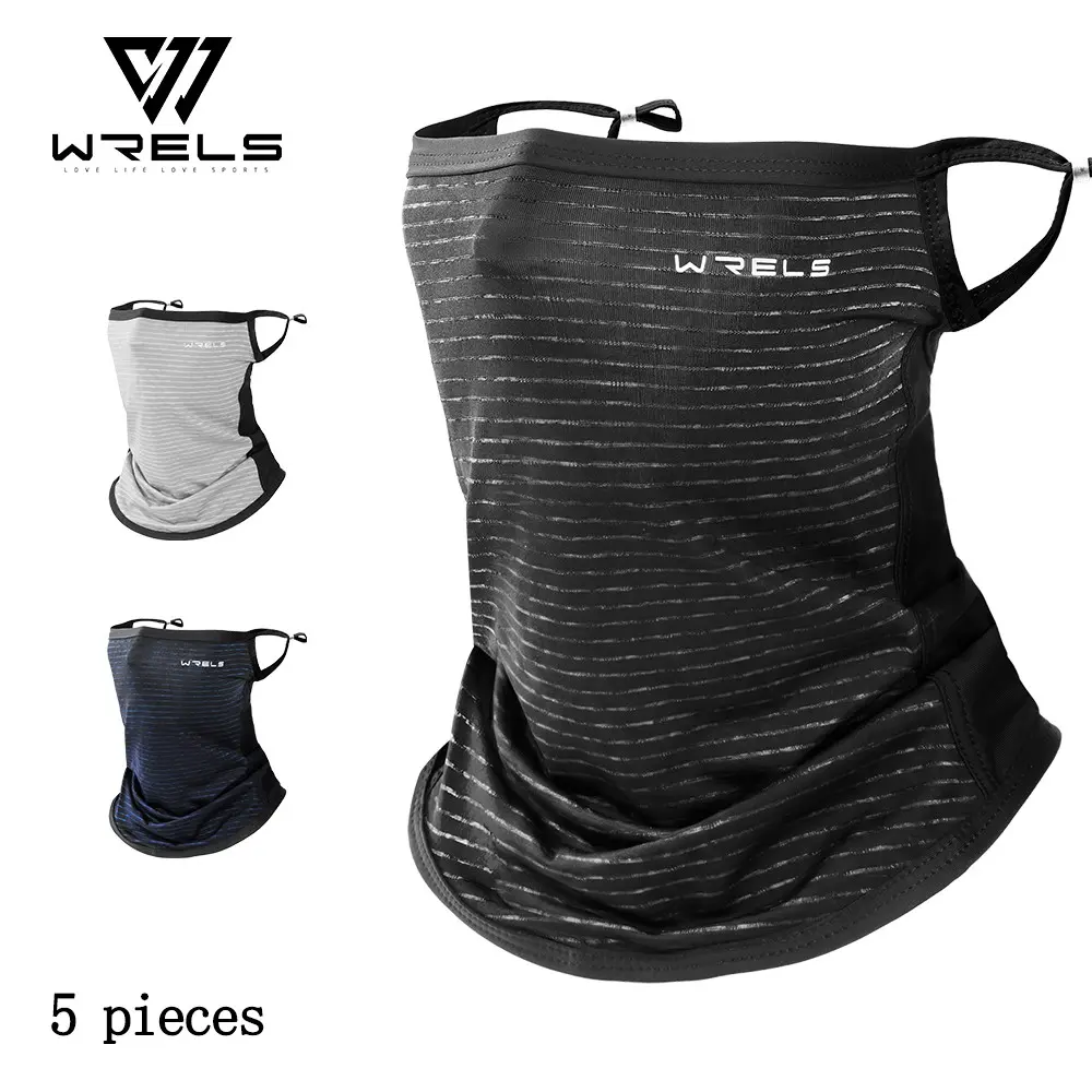 Wrels Summer Outdoor Sun Protection Mask, Cycling Neck Wrap, Ice Feel Face Gaiter, Ear Hook Men's Breathable Mask