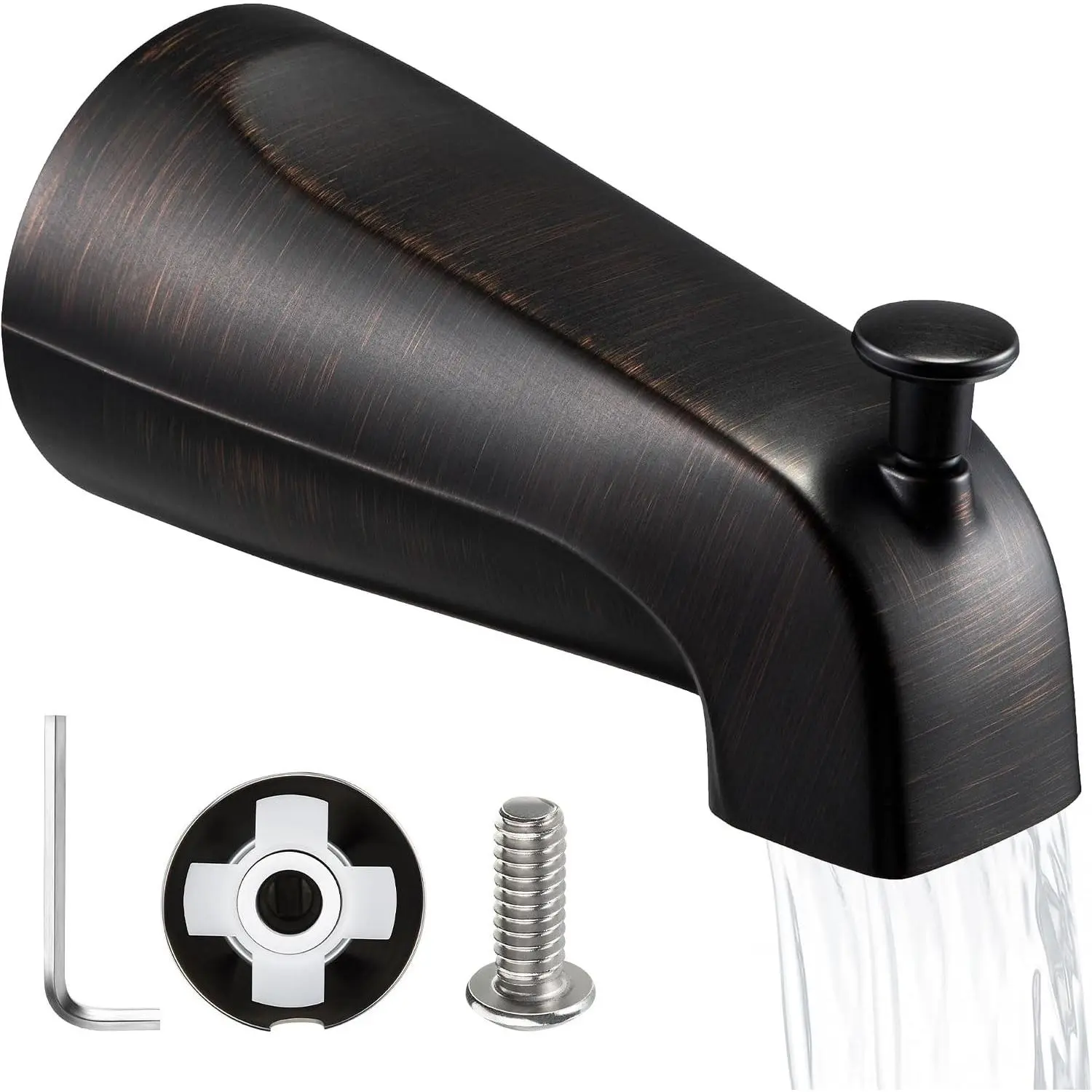 Tub Spout with Diverter, Slip-Fit Bathtub Faucet Spout Replacement, 1/2 Copper Pipe Connection, Easy to Install, Universal for Bathroom Shower(Oil Rubbed Bronze,1 Pack) | Slip-Fit Bathtub Faucet Spout Replacement, 1/2 Copper Pipe Connection, Easy to