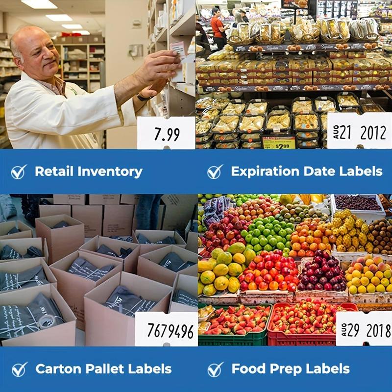 Price Tagger Kit, 1 Set Price Tag Gun with 5000 Blank White Labels & 3 Ink Refills, Label Maker for Office, Retail, Garage, Moving