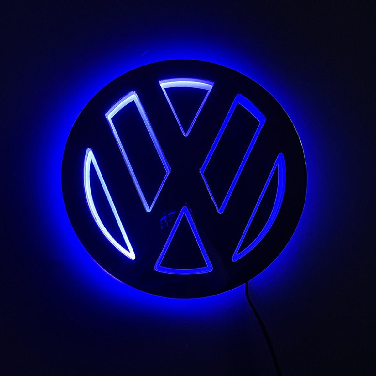 5D LED Backlit Emblem Light for Volkswagen – Glow Logo Badge Compatible with Jetta Tiguan Passat Golf Atlas| IP67 Waterproof, Plug & Play Install, Car Exterior Night Lighting Accessory, White/Blue/red