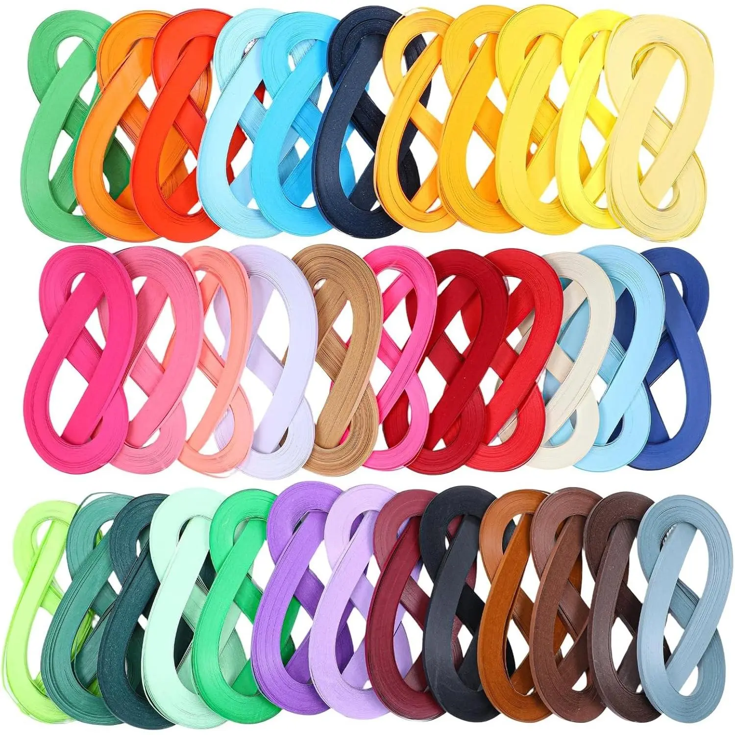 35 Pack 4200 Multi-Color Paper Quilling Strips Set, 35 Colors 5mm Width 54cm Length Quilling Art Strips for DIY Handmade Craft