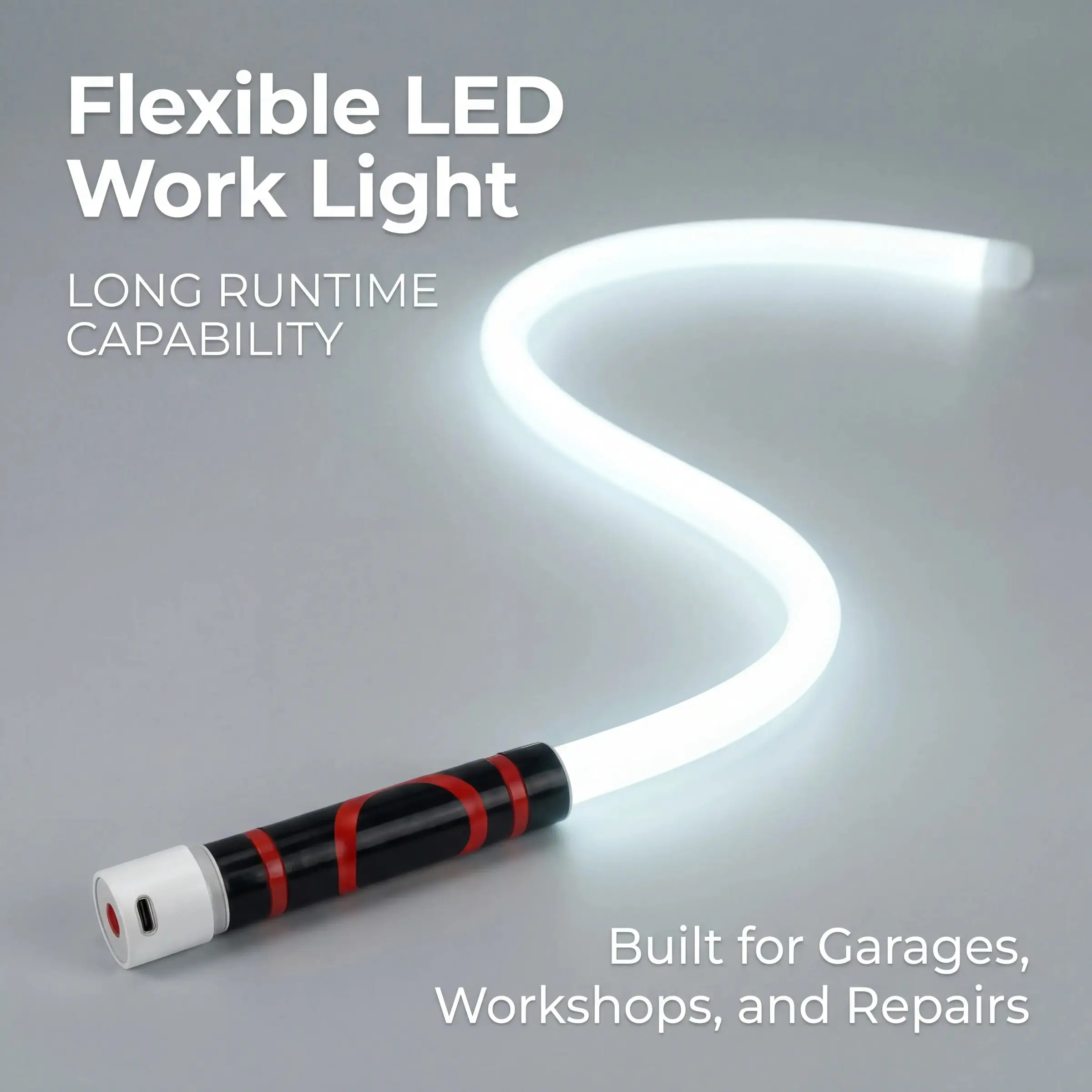 Flexible LED Flashlight, 27-Inch High Lumen Magnetic Work Light, Rechargeable 7-Hour Battery, Ideal for Car Repair, Outdoor Use, LED Flashlight Stick